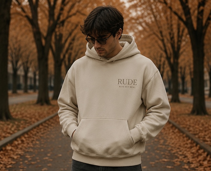 RUDE Hoodie — Sand (Autumn)