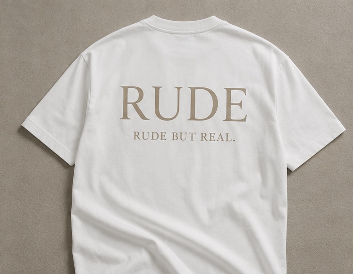 RUDE Tee — White Reverse