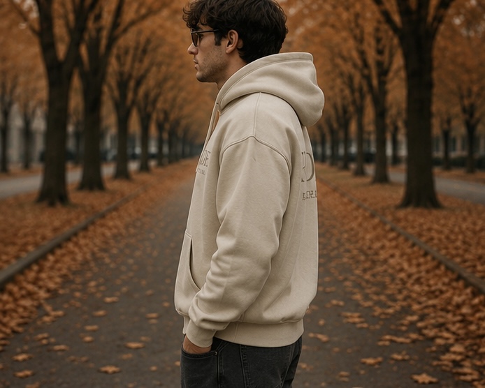 RUDE Hoodie — Sand Profile