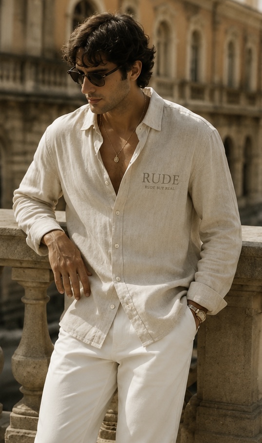 RUDE Linen Shirt — Sand (Roma)