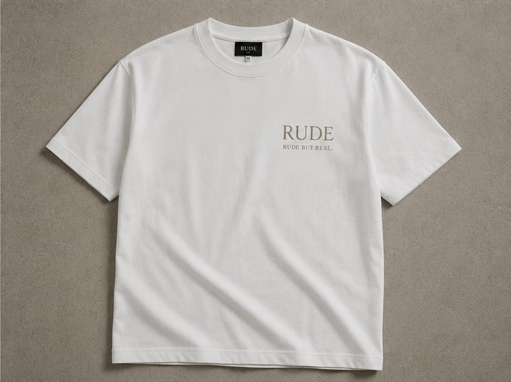 RUDE Tee — White Front